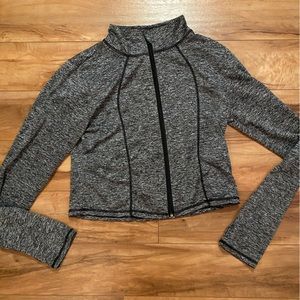 Women’s Heather Gray Cropped Athletic Zip Up Jacket
